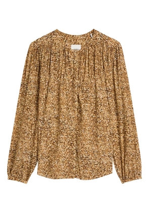 ISABEL MARANT Sally long-sleeve printed blouse - Brown