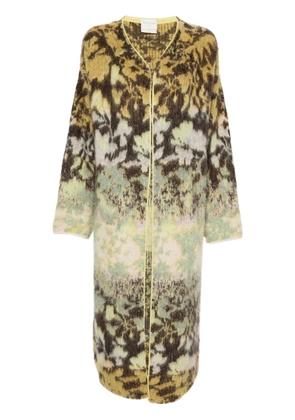 Forte Forte abstract-pattern cardi-coat - Green
