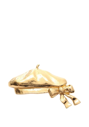 CHANEL Pre-Owned 1970-1980 Gold Plated Beret Motif Brooch costume brooch