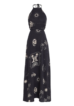 Osklen halterneck maxi dress - Blue