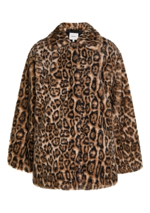 Reformation faux-fur leopard-print coat - Neutrals