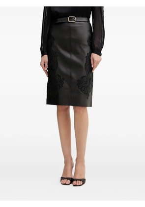 TWINSET lace panel midi skirt - Black