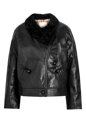 ISABEL MARANT Briyana fur-collar buttoned jacket - Black