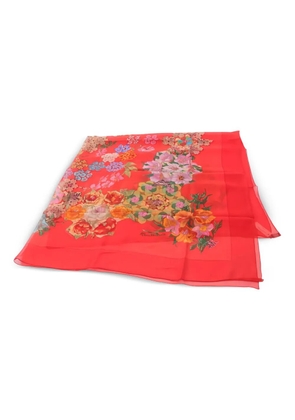 Hermès Pre-Owned 1920s floral silk scarf - Red