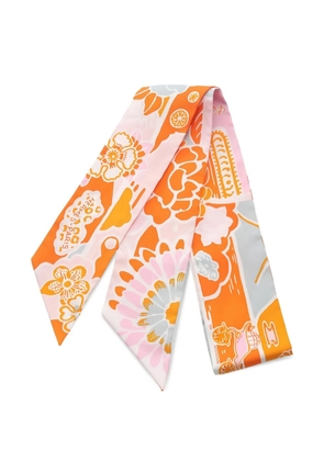 Hermès Pre-Owned 2010s Bingata ribbon silk scarf - Orange