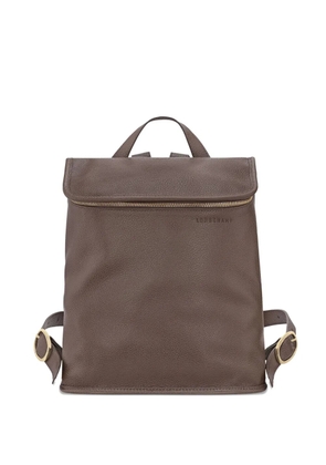 Longchamp Le Foulonné M leather backpack - Brown