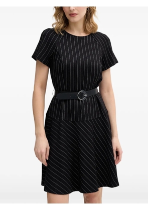 DKNY striped belted mini dress - Black