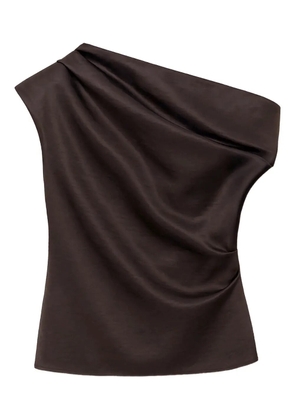 Simkhai Viva draped one-shoulder blouse - Brown