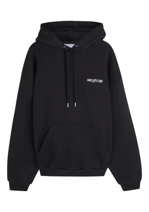 MKI Miyuki Zoku script-embroidered hoodie - Black