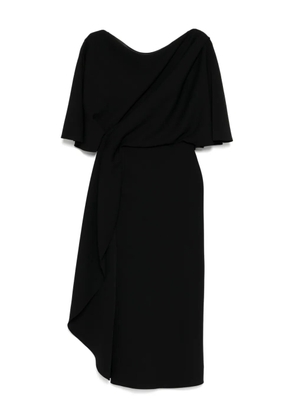 Amsale crepe draped bodice dress - Black