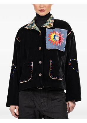 FISH CLUB embroidered-appliqué jacket - Black