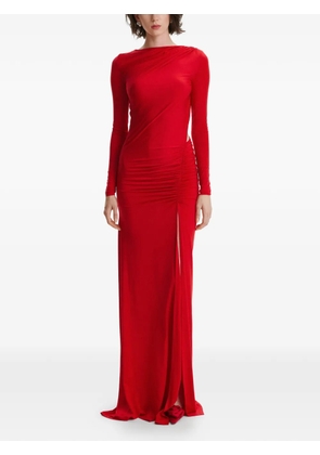 2310 STUDIO open-back ruched maxi dress - Red