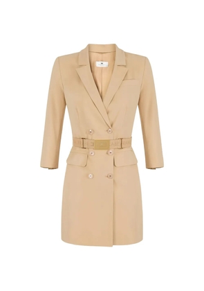 Elisabetta Franchi lapel belted mini dress - Neutrals