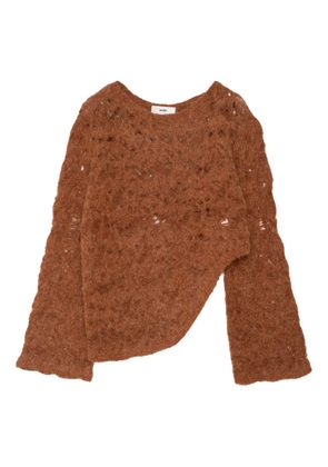 Muller Of Yoshiokubo asymmetric-hem sweater - Brown