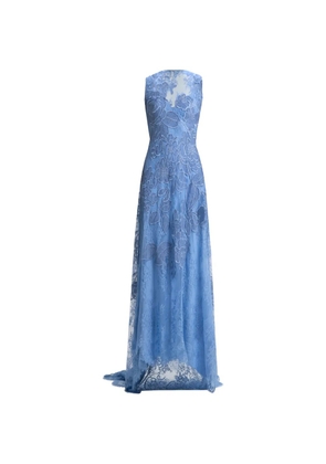 Gemy Maalouf embroidered lace maxi dress - Blue