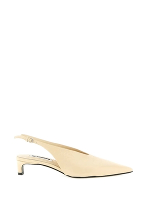 Jil Sander craquelé V-neck slingback pumps - Neutrals
