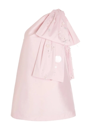 Bernadette one-shoulder bow-embellished dress - Pink