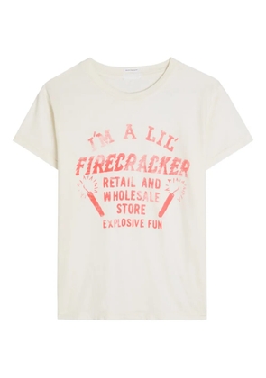 MOTHER The Boxy Goodie Goodie firecracker graphic T-shirt - Neutrals
