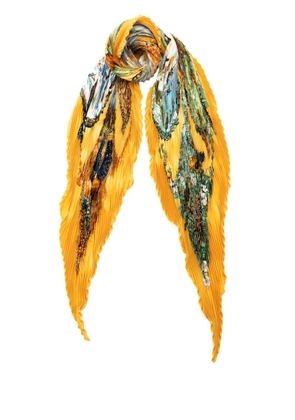 Hermès Pre-Owned 2000-2020 Les Quatre Saisons Pleated Silk Scarf scarves - Yellow
