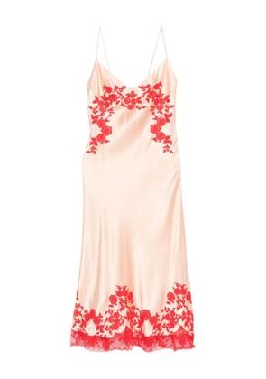 Ermanno Scervino floral-embroidered midi dress - Neutrals