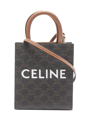 Celine Pre-Owned 2021-2025 Mini Triomphe Coated Canvas Vertical Cabas satchel - Black