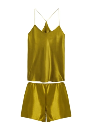 Olivia von Halle Bella satin silk pyjama set - Yellow