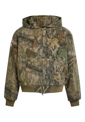 Cherry LA hooded camouflage bomber jacket - Brown