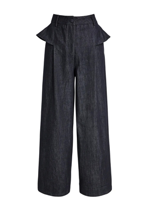 Sister Jane waist-detail buttoned trousers - Blue