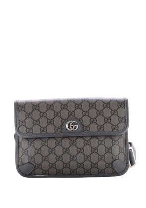 Gucci Pre-Owned Ophidia Flap GG Coated Canvas with Leather belt bag - Grey