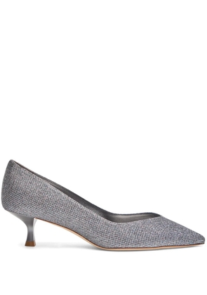 Stuart Weitzman Eva 35mm glitter pumps - Silver