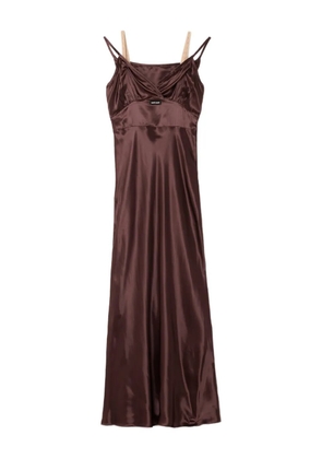 Miu Miu flared double-strap maxi dress - Brown