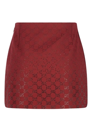 Gucci GG-logo embellished mini skirt - Red