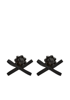 Simone Rocha bow crystal-embellished earrings - Black