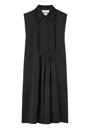 Jil Sander classic-collar satin-finish dress - Black