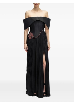 ARAFTU off-the-shoulder corset-style gown - Black