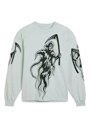 Warren Lotas graphic-print long-sleeve top - Blue