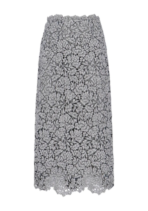 Ermanno Scervino floral-lace midi skirt - Grey