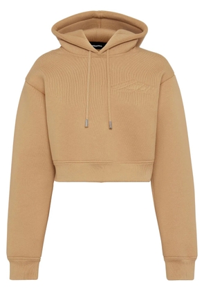 DSQUARED2 drop-shoulder cotton hoodie - Neutrals