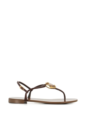 Giuseppe Zanotti gemstone detail leather sandals - Brown