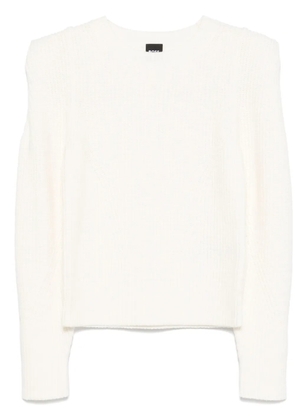 BOSS shoulder-detail knitted sweater - White