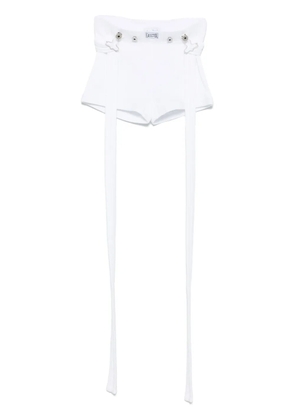 Jean Paul Gaultier logo-patch shorts - White