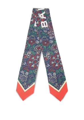 Bally floral-print silk bandana - Blue