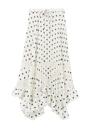 Claudie Pierlot polka-dot lace band midi skirt - White