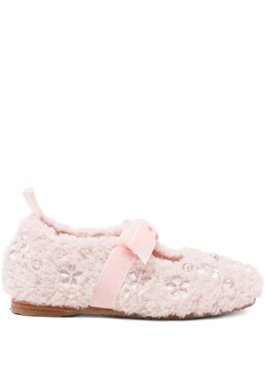 ROCKFISH x Susan Fang furry ballet flats - Pink