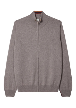 Paul Smith zip funnel neck cardigan - Neutrals