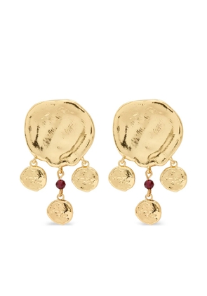 Anni Lu hammered disc drop earrings - Gold