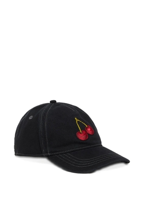 Diesel cherry-embroidery cap hat - Black