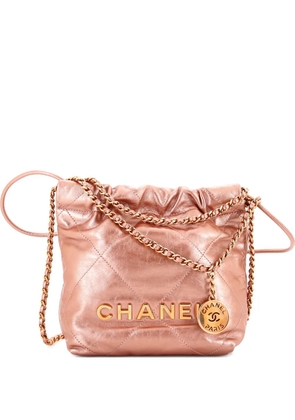 CHANEL Pre-Owned 22 Chain Hobo Quilted Calfskin Mini crossbody bag - Neutrals