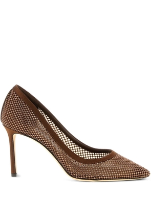 Jimmy Choo Romy crystal-mesh pumps - Brown