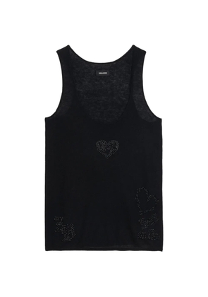 Zadig&Voltaire Lee rhinestone tank top - Black